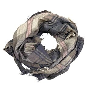 Wool Lightweight Plaid Triangle Scarf